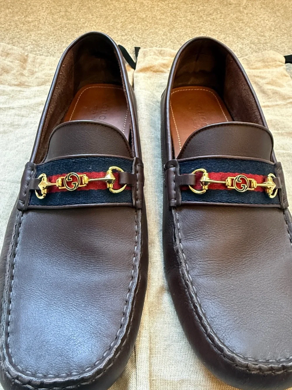MENS Gucci Brown drivers - size 12 - Picture 2 of 5